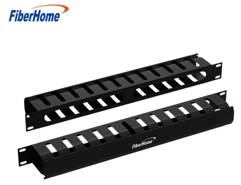烽火（FiberHome）1U12孔理线架 1U机架式机柜理线架 加厚型 12孔理线架