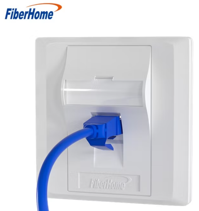 FiberHome 烽火六类超五类白色单孔斜口单孔网络面板